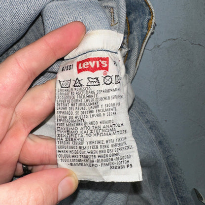 Levis 501 Vintage Y2K Europe Straight Leg Jeans 27x32 90s Light Wash Act 24x30