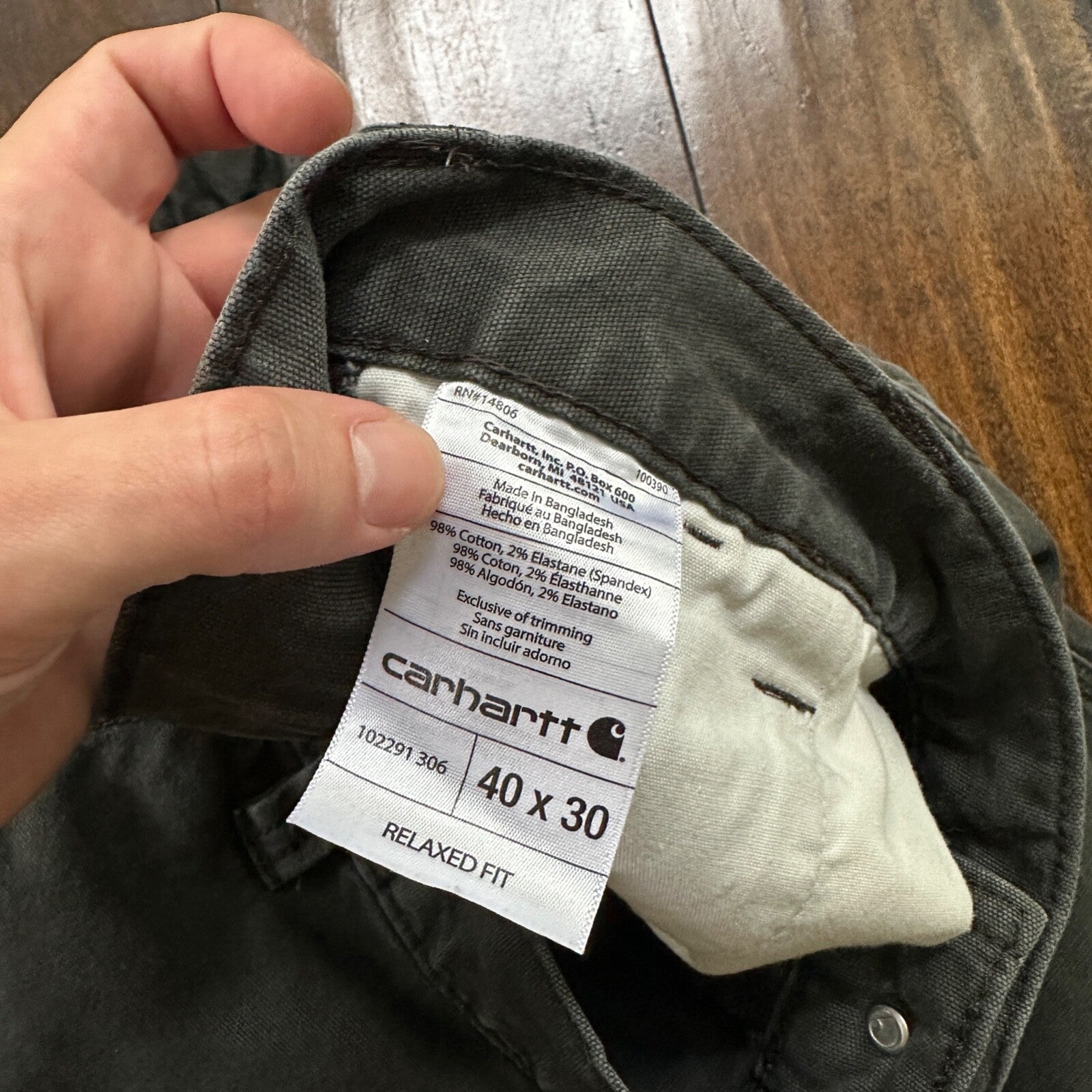 Carhartt Pants Mens 40x30 Gray Workwear Cargo Pockets Relaxed Fit