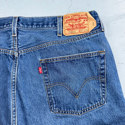 Levis 501 Vintage Y2K XX Straight Leg Jeans Blue Med Wash 42x32 Act 39x28