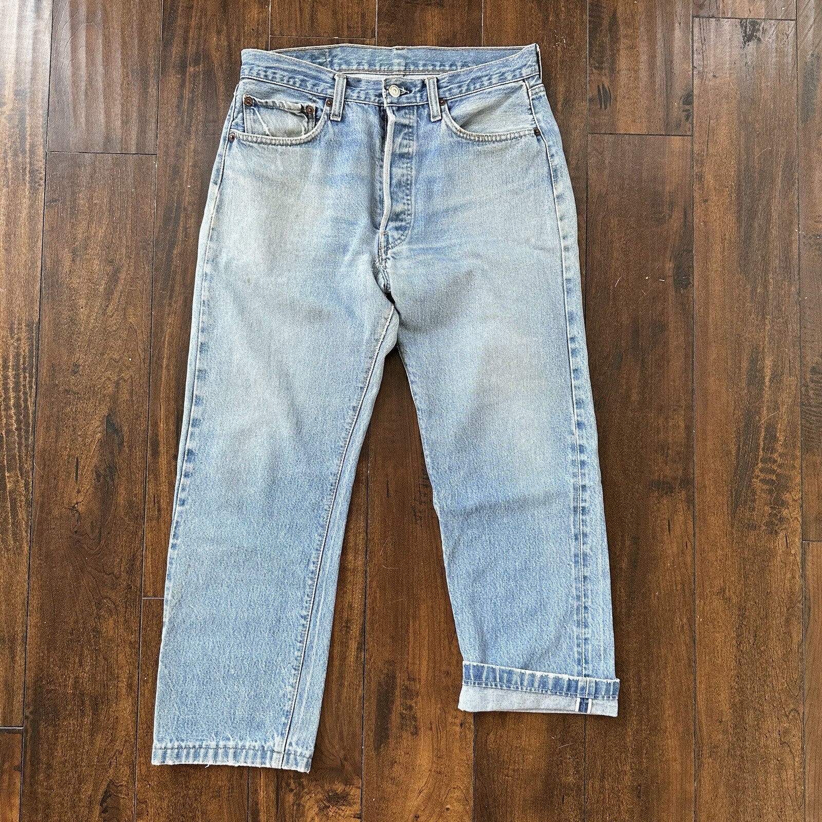 Levis Vintage 80s Redline Selvedge USA 501 XX Jeans 66 70s 33x36 Act 31x26