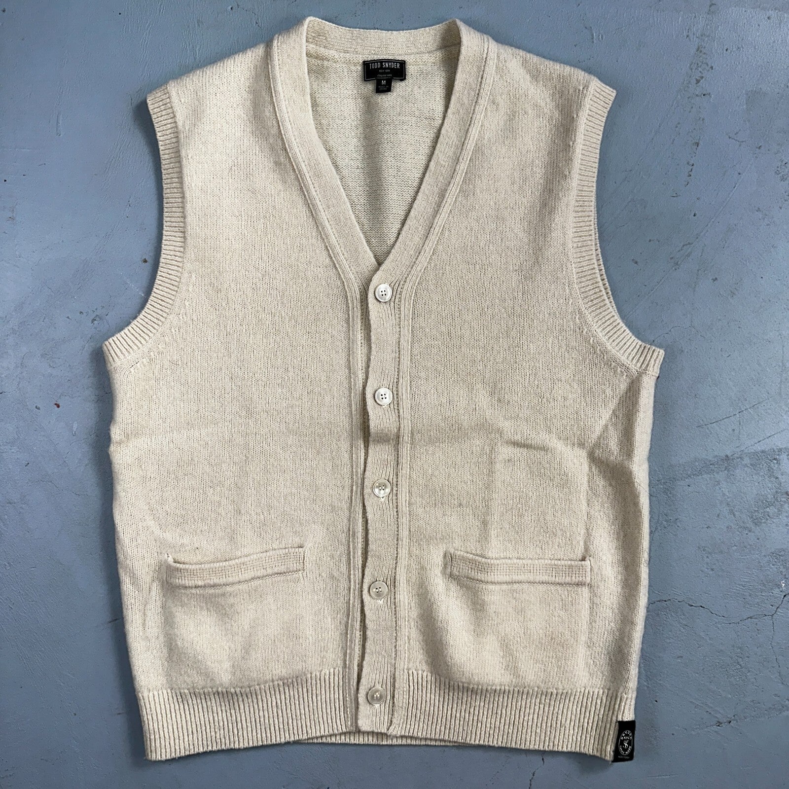 Todd Snyder Cambridge Cardigan Vest Bisque Size M Pre Owned