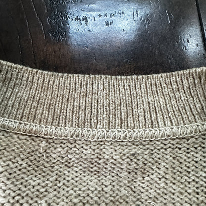 VTG 70s Tan Beige Wool Dave Marr Grandpa Cardigan Sweater Rockabilly L USA