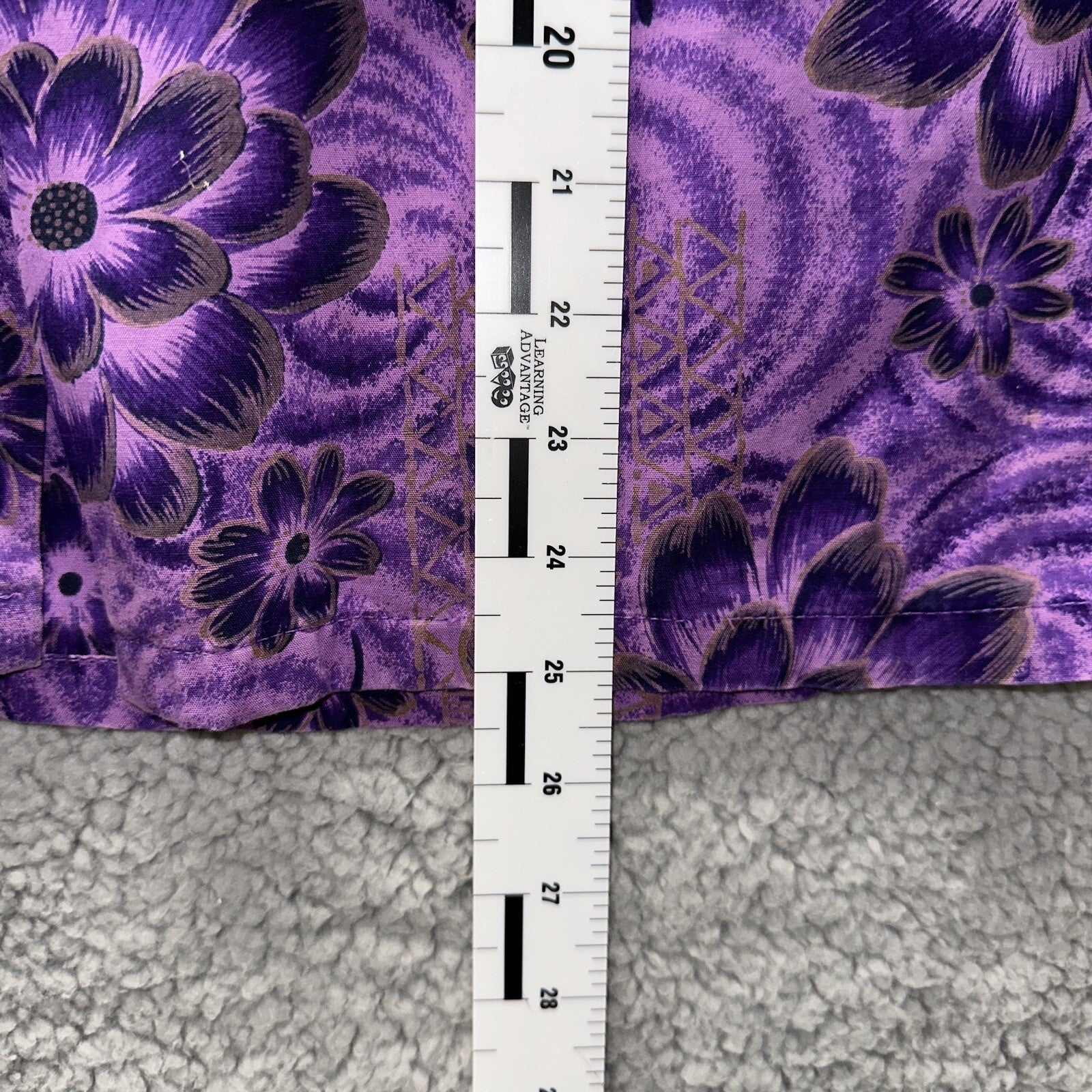 Vintage 50s Hawaiian Aloha Print Shirt Rockabilly Honolulu 60s Button USA Purple