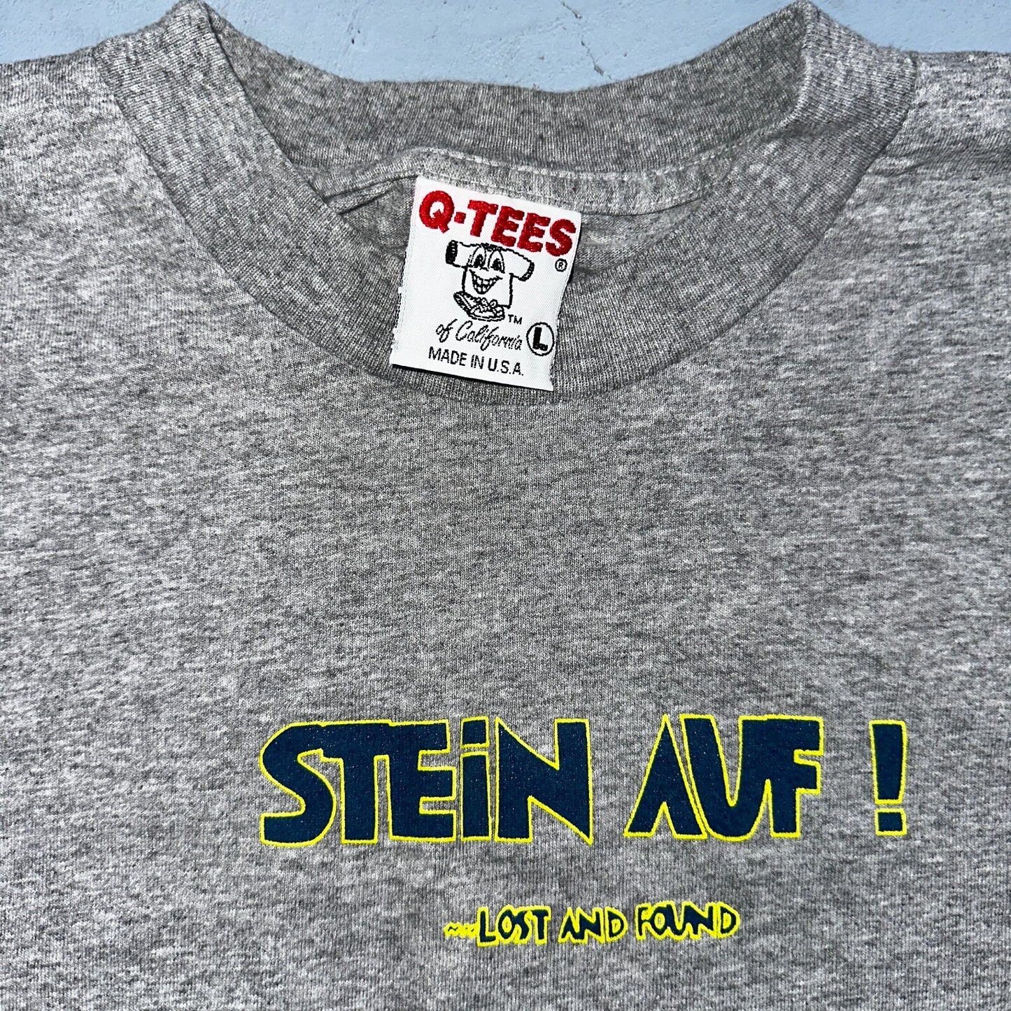 Stein Auf 90s VTG T Shirt Rock N Roll German Band Lost Found Cool Simple Graphic