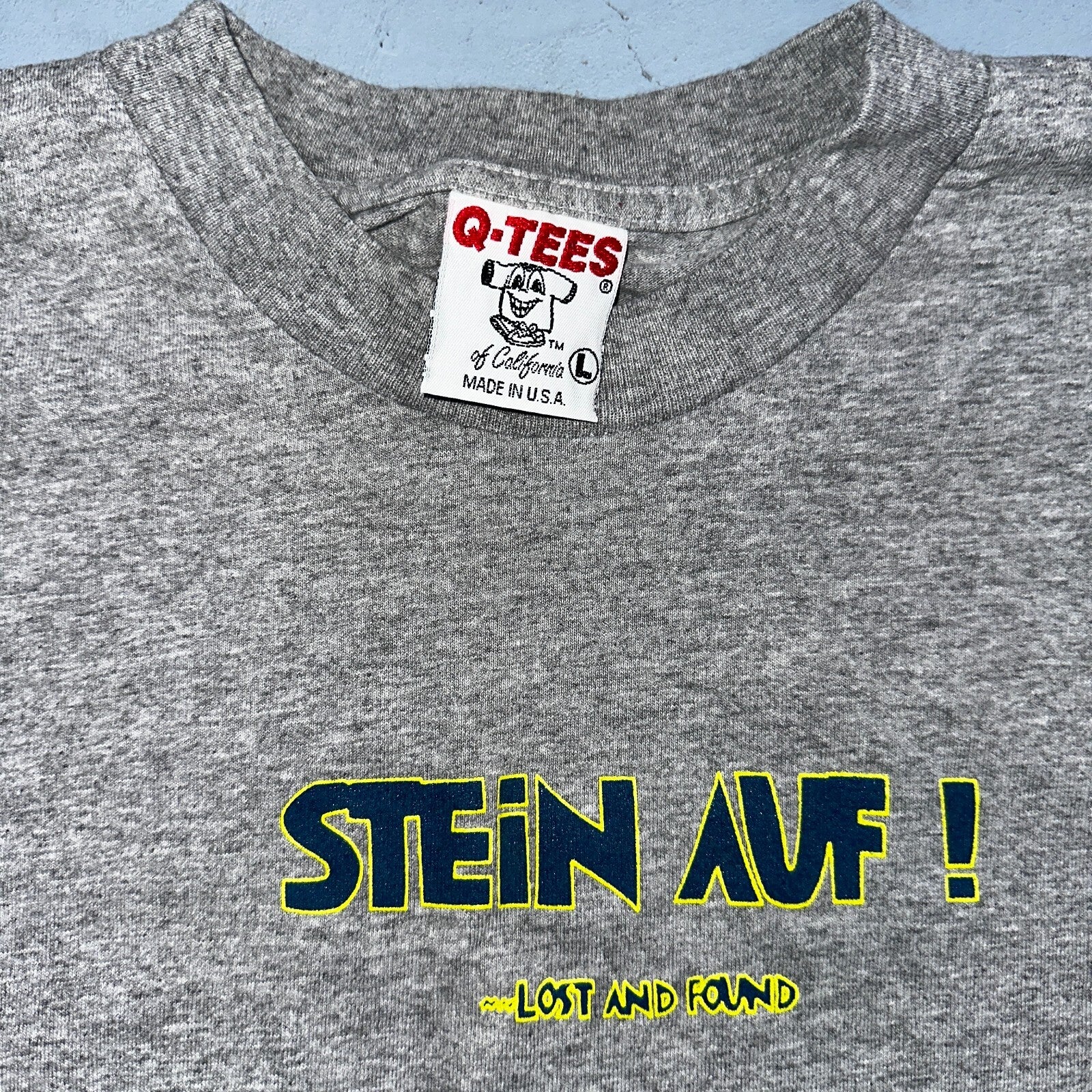 Stein Auf 90s VTG T Shirt Rock N Roll German Band Lost Found Cool Simple Graphic