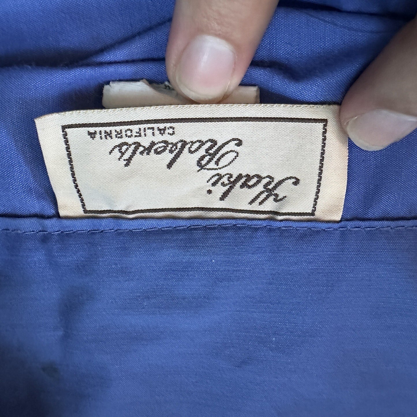 Vintage SMOCK Anorak Pullover Jacket 80s 90s Blue Kaki Robert’s Womens Rockabill