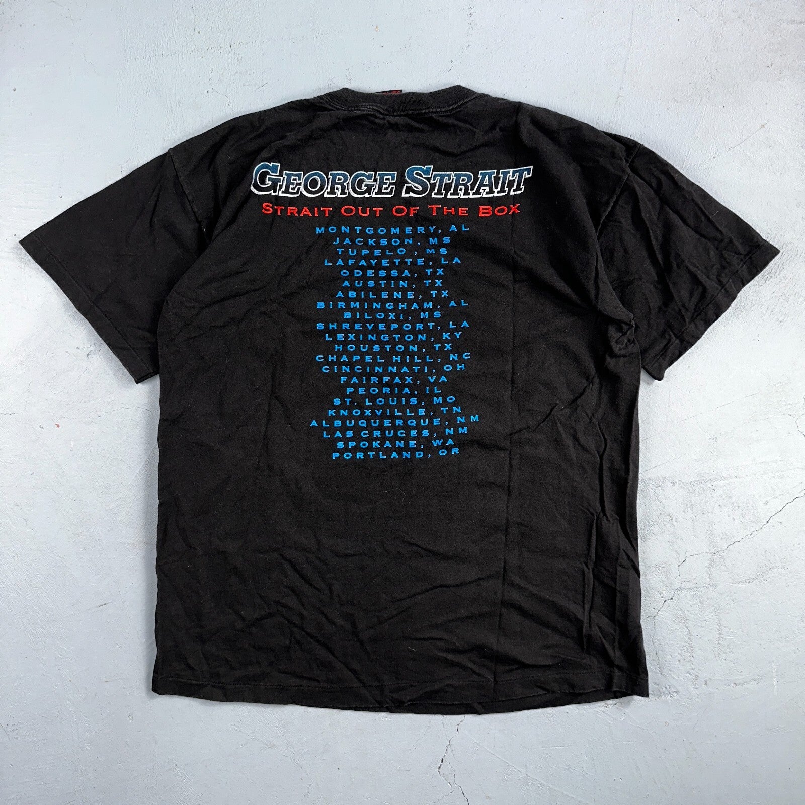 Country Vintage George Strait Black Strait Out Of The Box T Shirt 90s Music Band