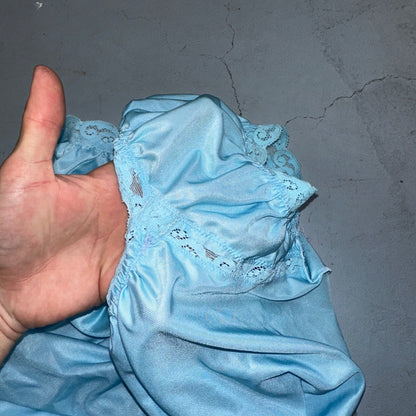 Vintage 1970s Olga Lingerie Slip Dress Sleepwear Full Sweep Nightgown Lace 70s