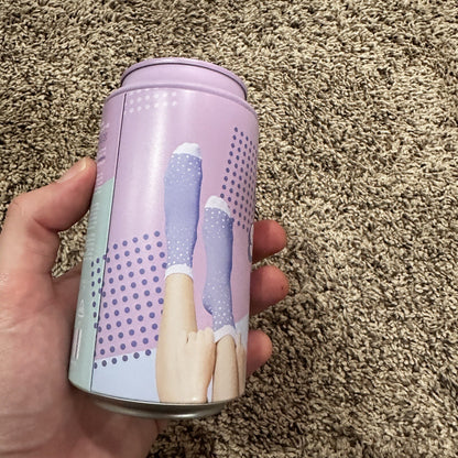 Soda Logo Crew Socks Womens 6-9 US Fun Novelty Gift Bubblegum Purple Cute NEW