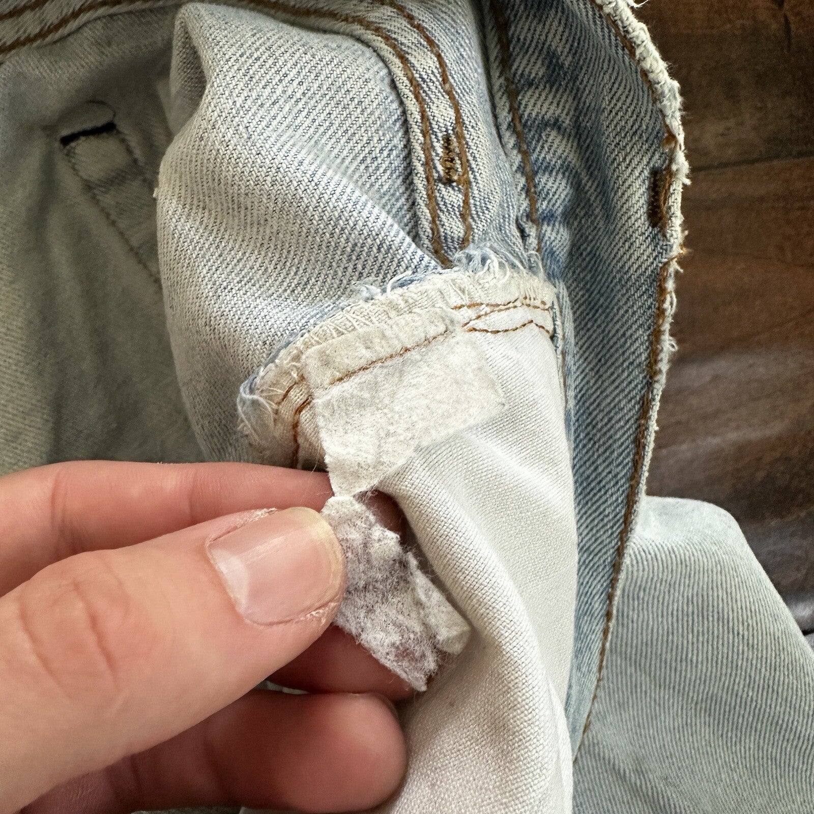 Levis Vintage 80s Redline Selvedge USA 501 Light Wash Blue Jeans 70s Act 29x33