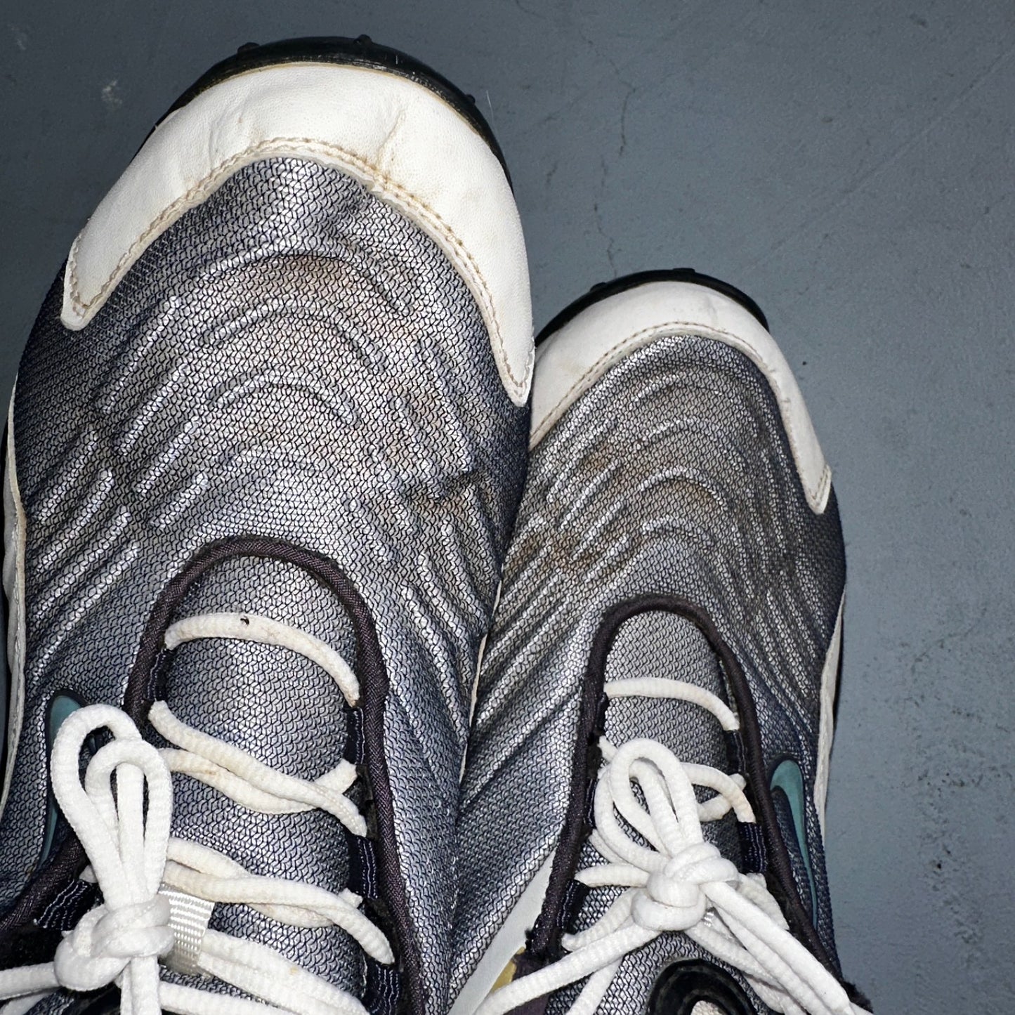 Vintage Nike Trainer Mens White Purple Size 10 USA Leather Sneaker 303901 Y2K