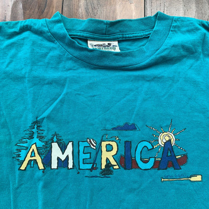 America Vintage T Shirt Boat Sun Cute Rap Travel Anime Movie USA Eagle Band