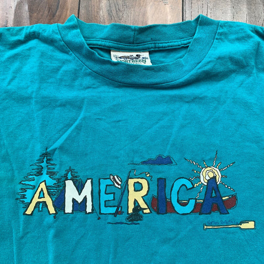 America Vintage T Shirt Boat Sun Cute Rap Travel Anime Movie USA Eagle Band