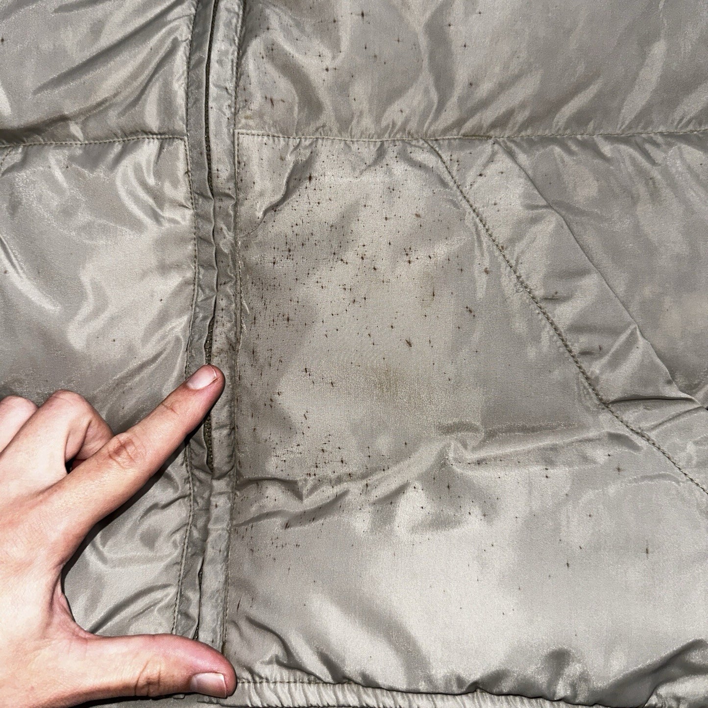 Eddie Bauer VTG 90s Goose Down Puffer Vest Jacket Size Large Beige Winter Style