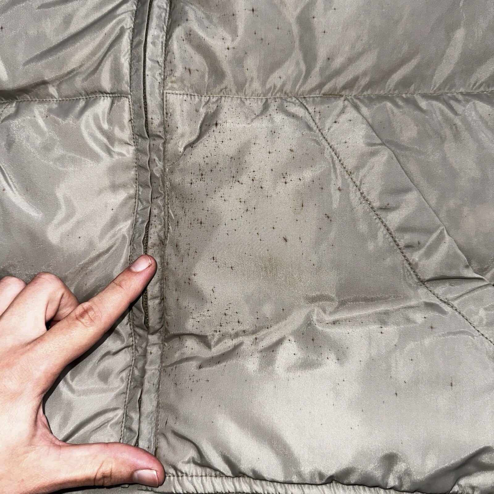 Eddie Bauer VTG 90s Goose Down Puffer Vest Jacket Size Large Beige Winter Style