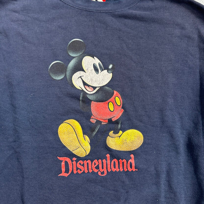 Disney Mickey Mouse VTG Sweatshirt Size 2XL Navy Crewneck Disneyland USA 90s