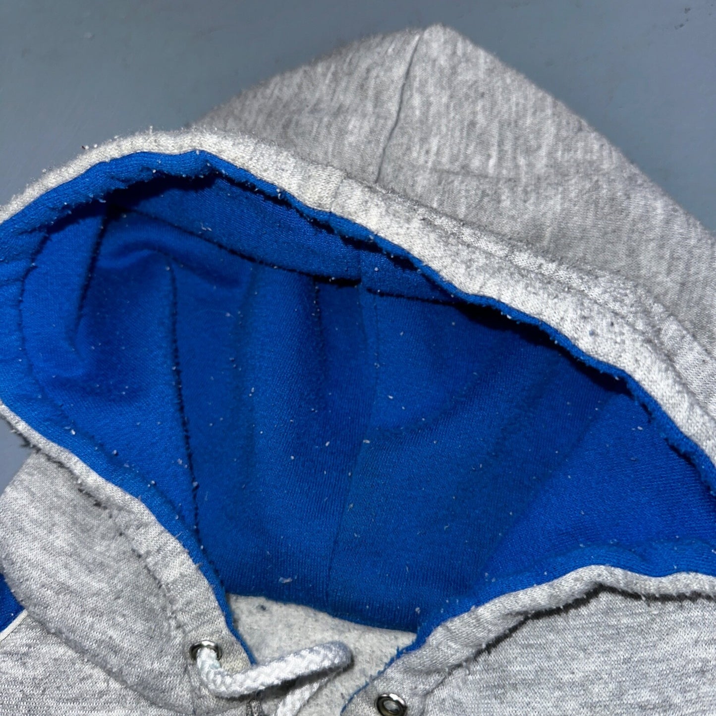 Nike Vintage 80s Colorblock Gray & Blue Full Zip Hoodie Blue Label Cut Tag