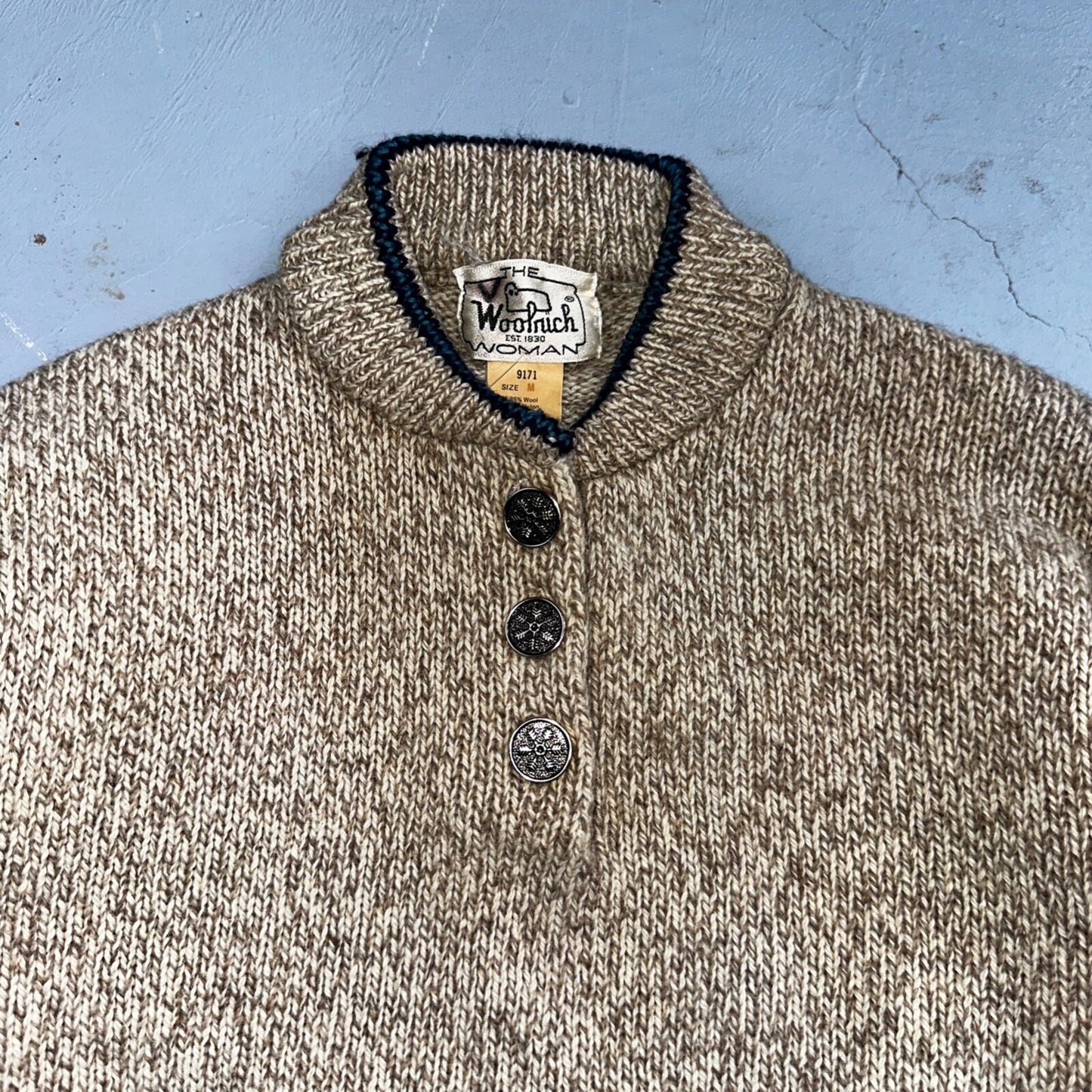 Vintage Woolrich Women's Sweater Size M 85% Wool Chunky Knit Crew Neck Long Slv