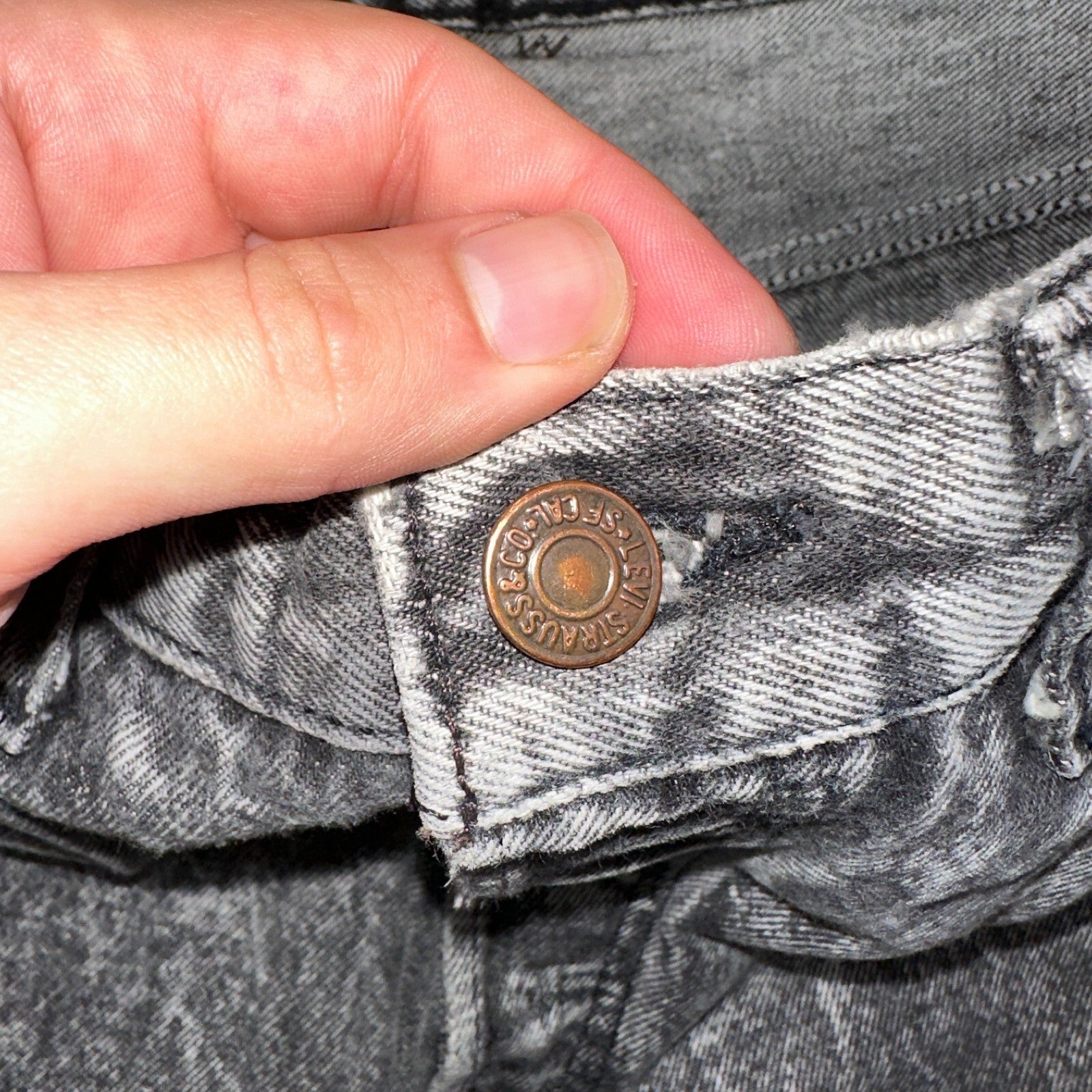 Levis 501 Vintage 90s USA XX Straight Leg Jeans Black Acid Wash 30x32 Act 28x31