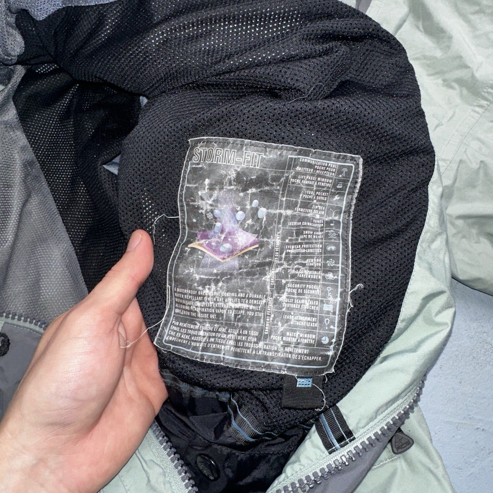 Nike VTG ACG Rain Jacket Storm Fit Anorak 90s Teal Hiking Ski Snowboard 3 Large