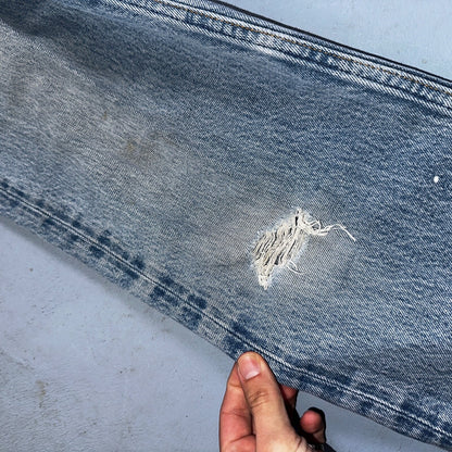 Levis 501 Vintage 90s USA XX Straight Leg Jeans 33x36 Light Wash Act 30x30