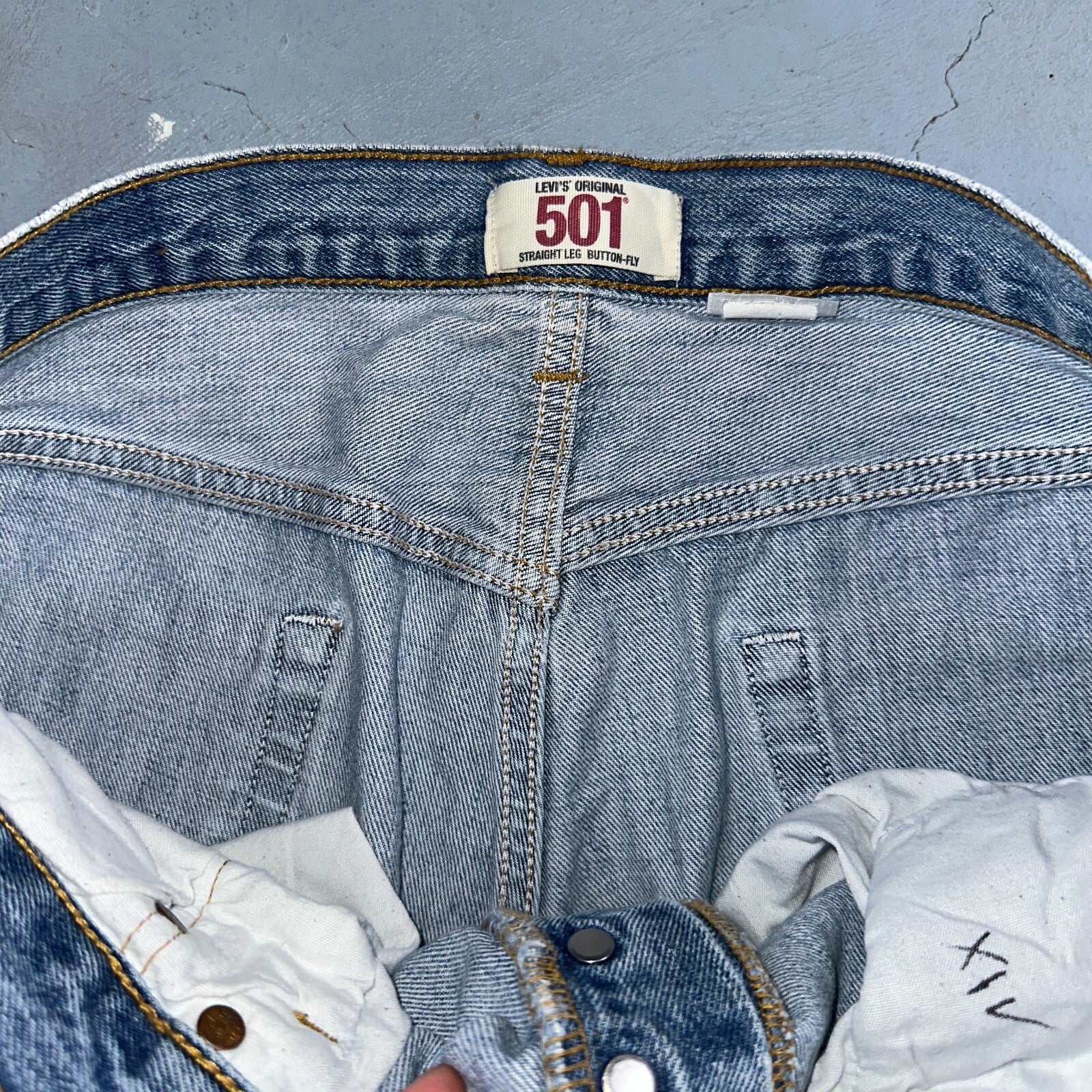 Levis 501 Vintage Y2K XX Straight Leg Jeans Blue Light Wash 34x32 Act 34x31