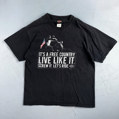 Harley Davidson Charleston SC VTG T Shirt Motorcycle Bike Graphic Free Country