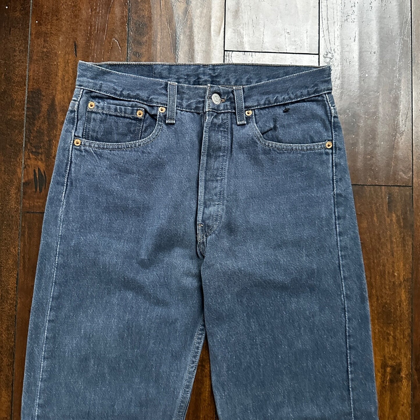 Levis VTG 90s 501 Button Fly 31x32 USA Tag Jeans Straight Wash Blue XX Act 28x31