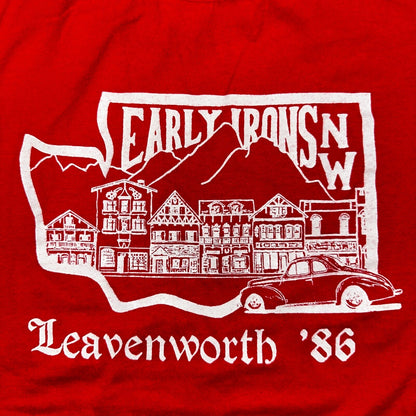 Early Irons Leavenworth NW VTG T Shirt 1980s 80s Car Graphic PDX Oregon Travel