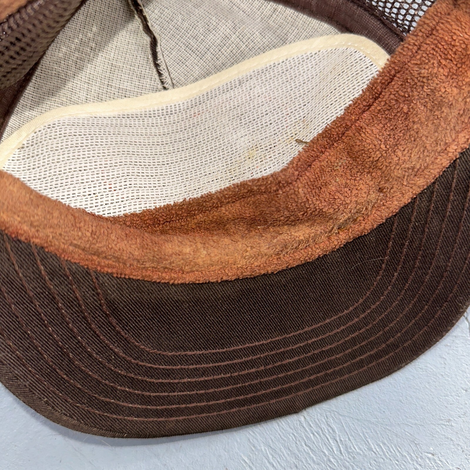 Vintage Tyson USA Made Patch Trucker Hat Strap Back Adjustable Mesh Mike Brown