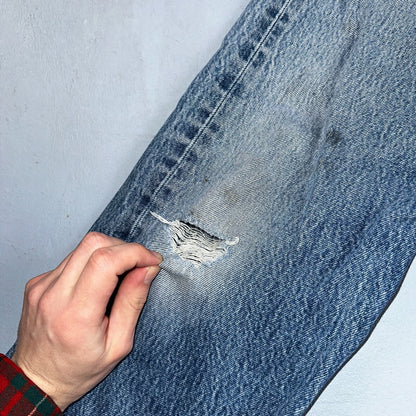 Levis 501 Vintage 90s Y2K XX Straight Leg Jeans Blue Med Wash 34x38 Act 31x32