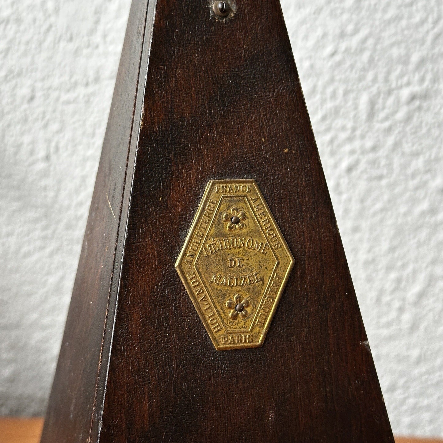 Hollande Angleterre Improved Maelzel Metronome Windup Wood Vtg Antique Paris