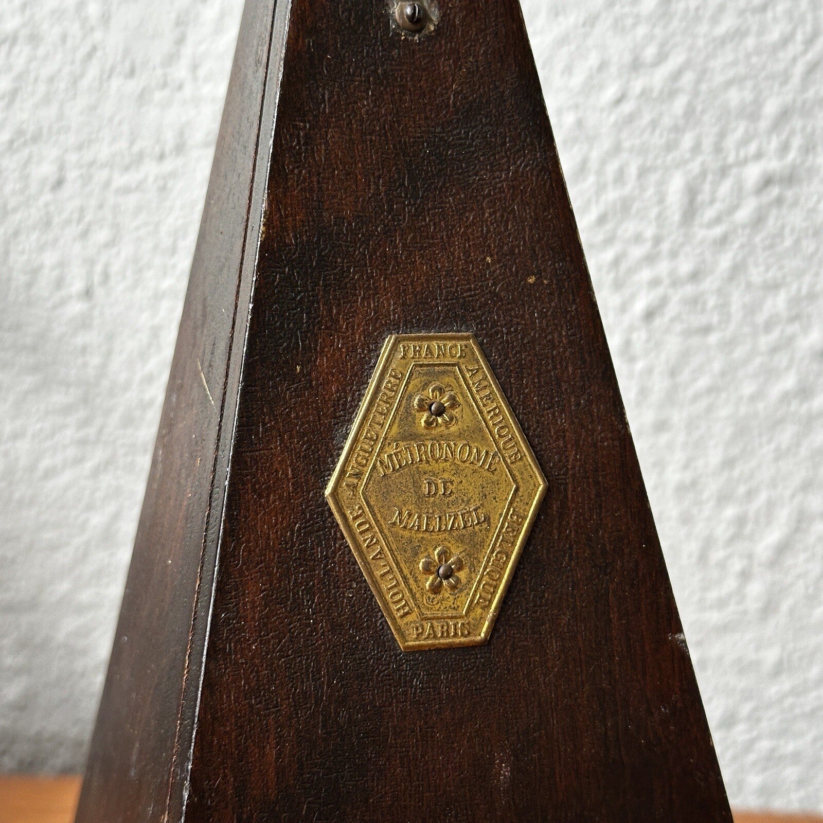 Hollande Angleterre Improved Maelzel Metronome Windup Wood Vtg Antique Paris