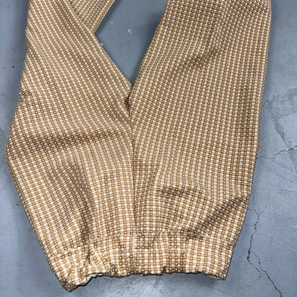 Vintage 70s High Waist Bell Bottom Poly Knit Disco Pants Pattern Checkerboard