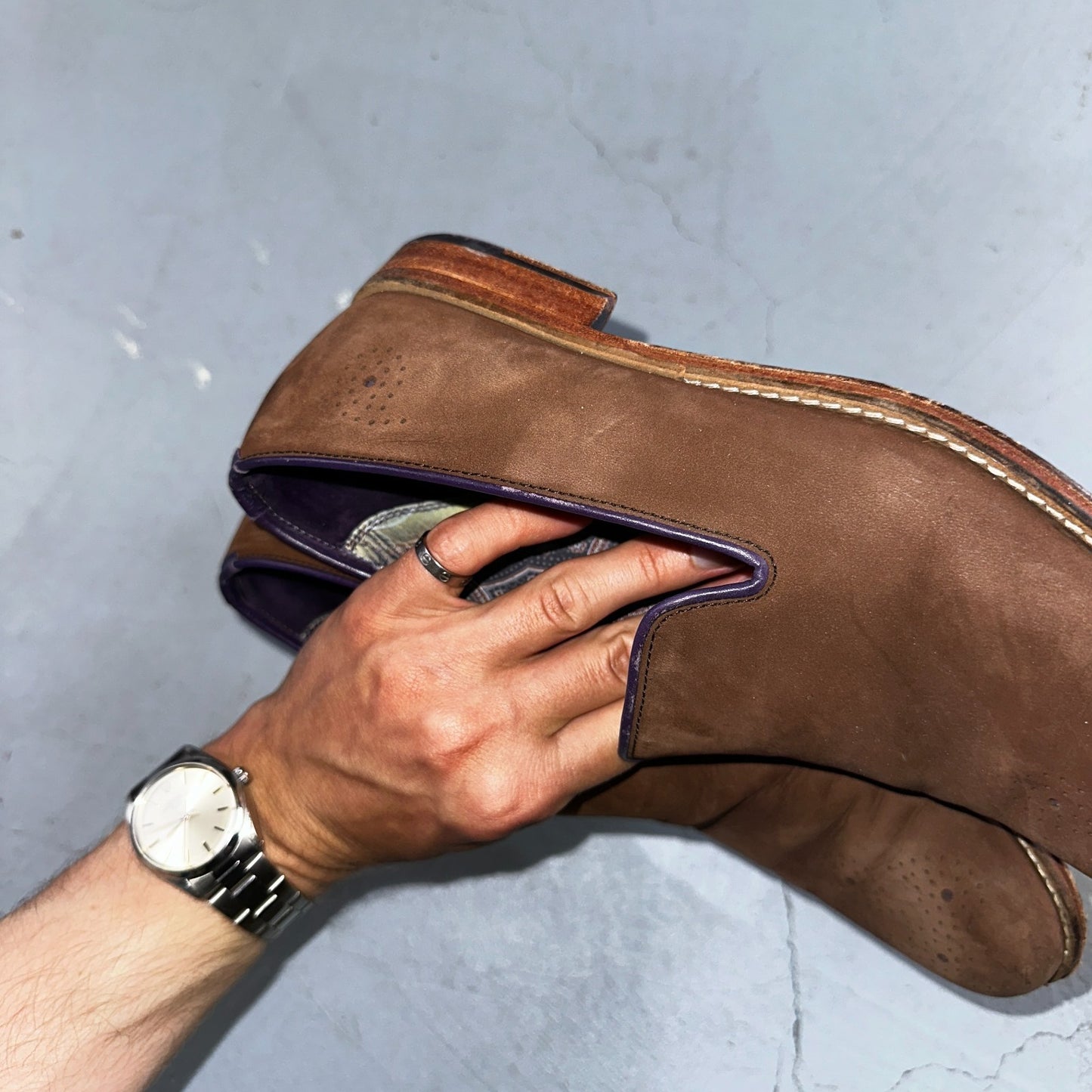 Men’s ROBERT GRAHAM Brown Suede Leather Fashion Loafers Sz 8.5 D