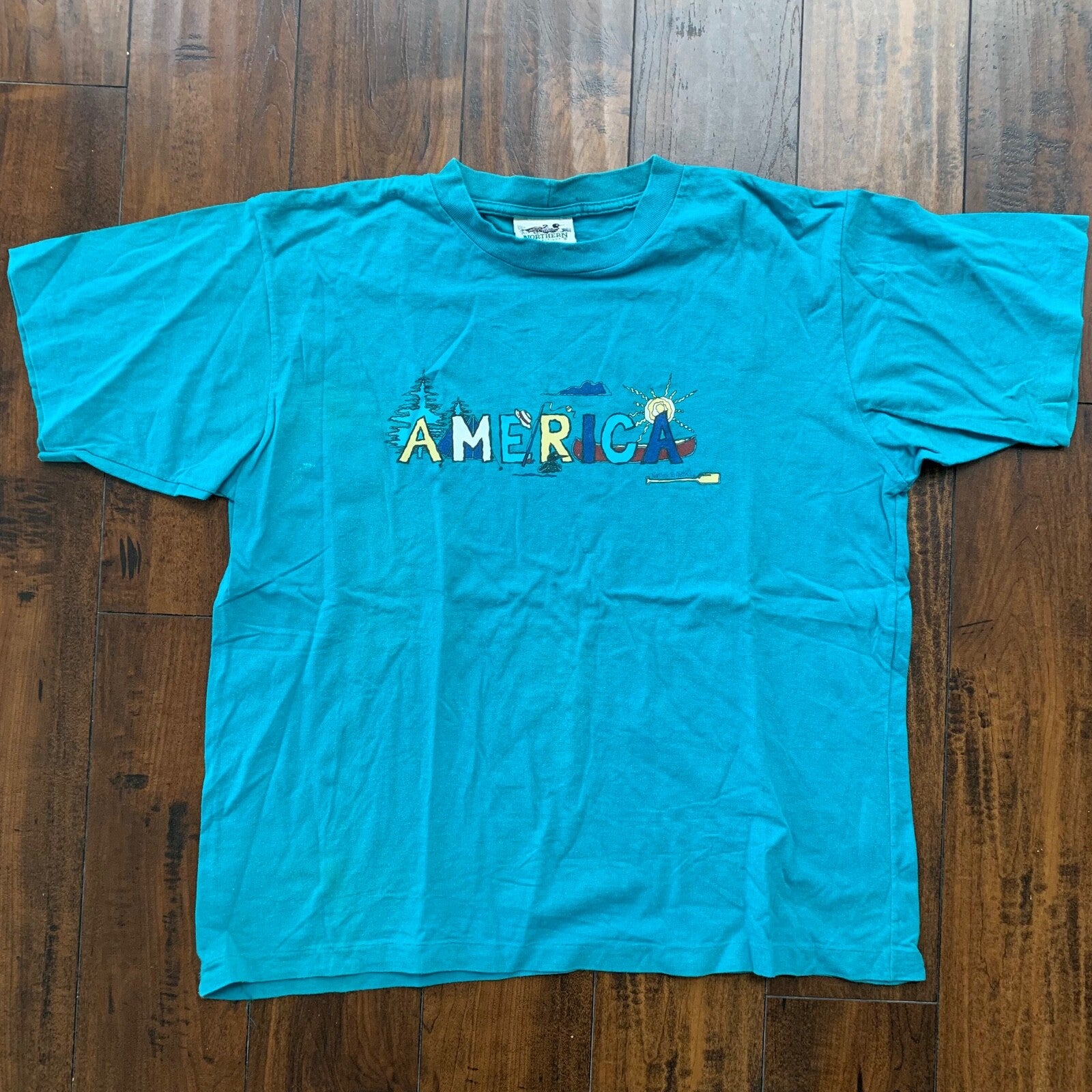 America Vintage T Shirt Boat Sun Cute Rap Travel Anime Movie USA Eagle Band