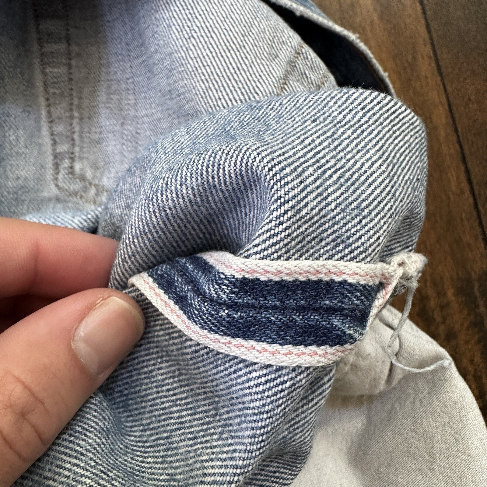 Levis Vintage 80s Redline Selvedge USA 501 XX Jeans Light Wash 33x36 Act 30x34