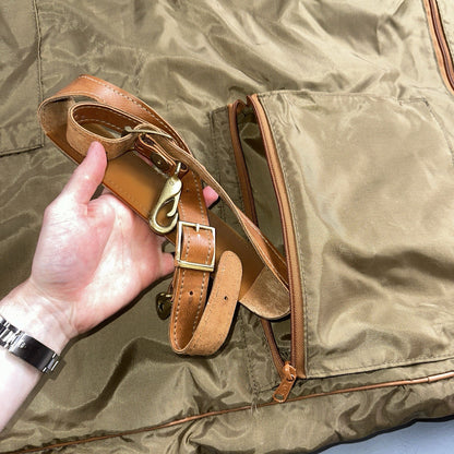 VTG Hartmann Garment Suit Bag Carry On Leather & Nylon 25x40 Luggage Hang up