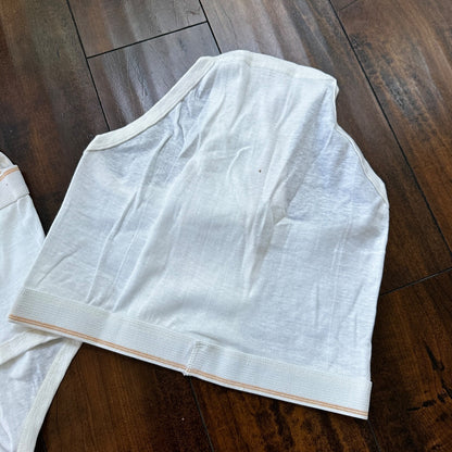 FOTL Briefs Men Size 34 White Cotton Stripes 3 Pair VTG USA Lot 1970s 70s M