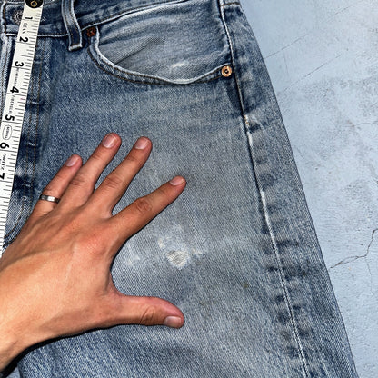 Levis 501 Vintage 90s Mexico Straight Leg Jeans Blue Light Wash 33x36 Act 31x32