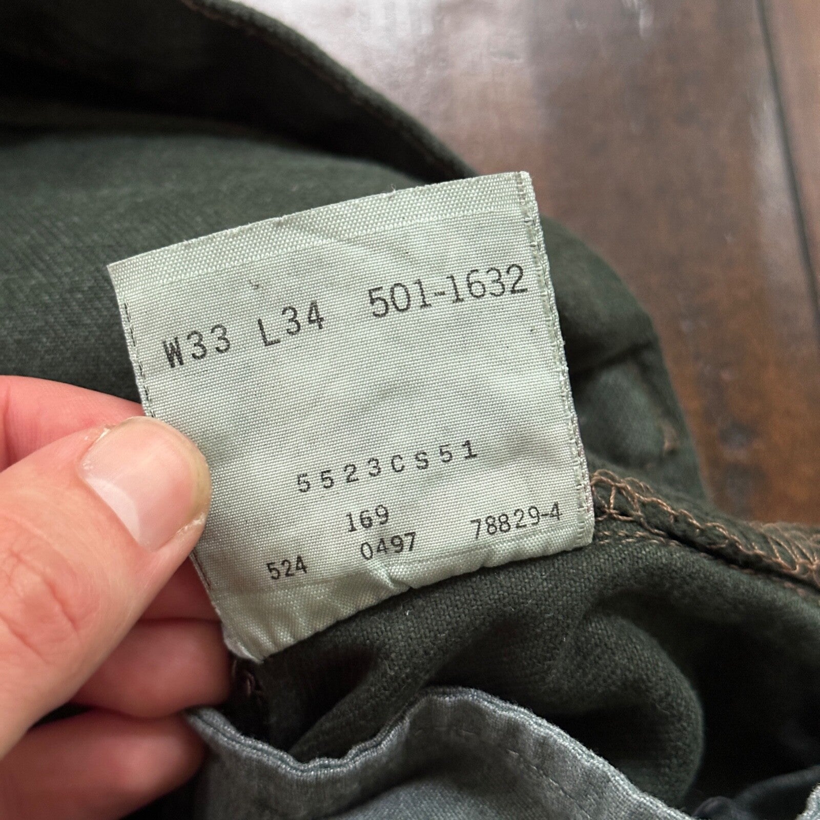 VTG 90s Levis 501 Button Fly 33x34 USA Tag Jeans Straight Green XX Act 30x33