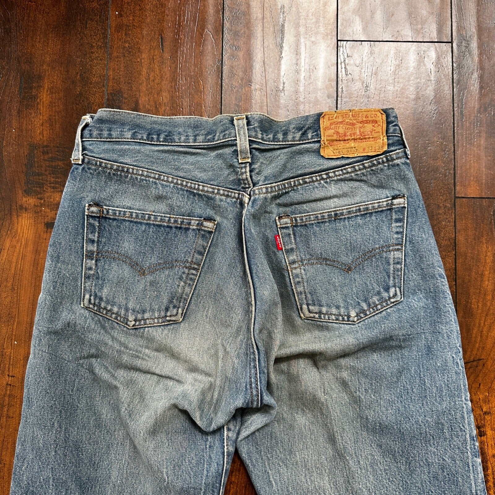 Levis Vintage 80s Redline Selvedge USA 501 XX Jeans 66 70s Light 33x38 Act 30x33