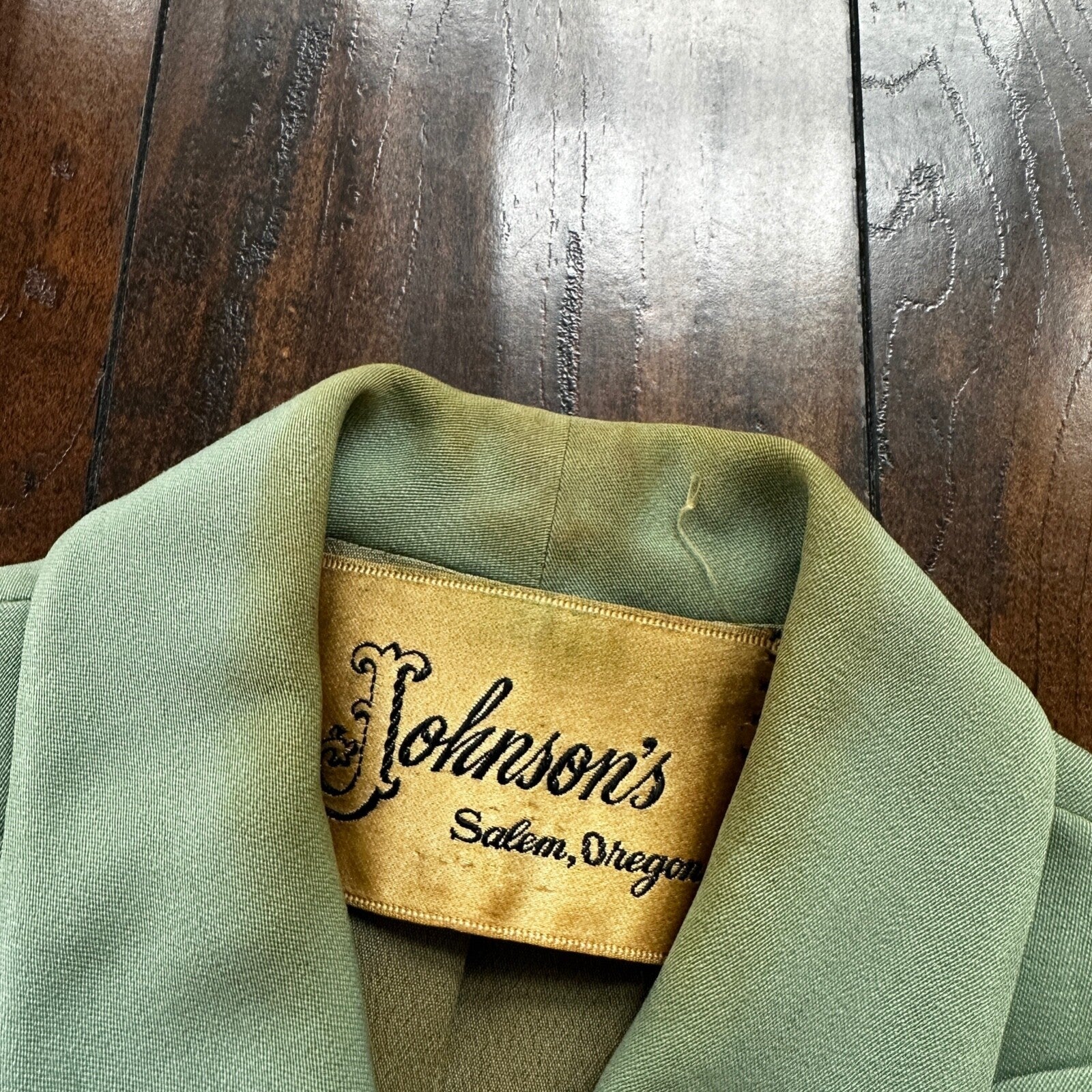 1950s Teal Green VTG 2 Piece Womens Houndstooth Suit Joselli MCM Wool 50s 40s