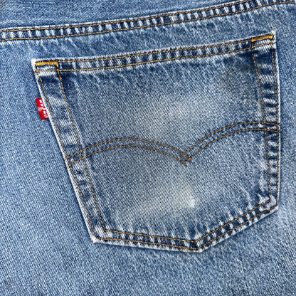 Levis 501 Vintage 90s USA XX Straight Leg Jeans Blue Light Wash 46x32 Act 42x28
