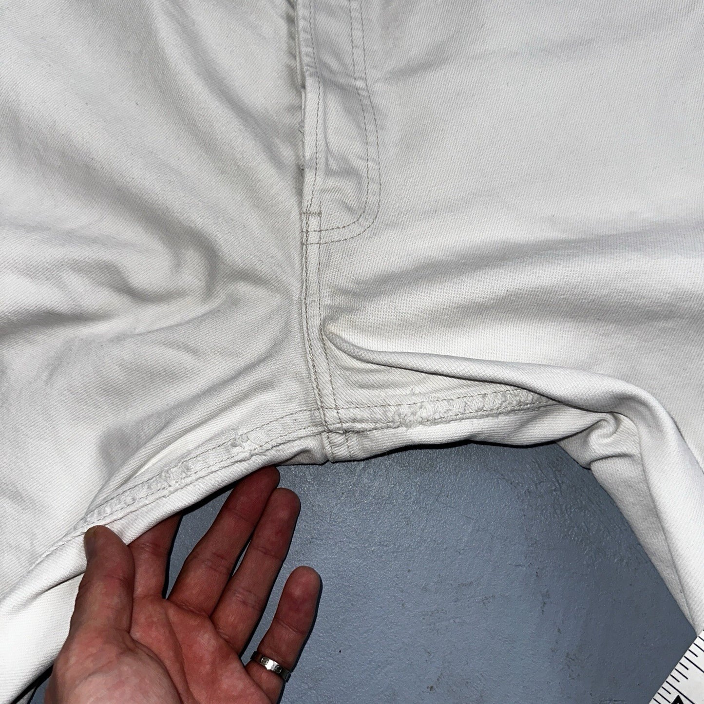 Levis 501 Vintage 90s XX Straight Jeans White Bleached 36x36 Act 30x28 Altered