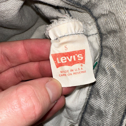 Levis 501 Vintage Jeans Women's Size 5 Gray Button Fly 22x29 USA Acid Wash