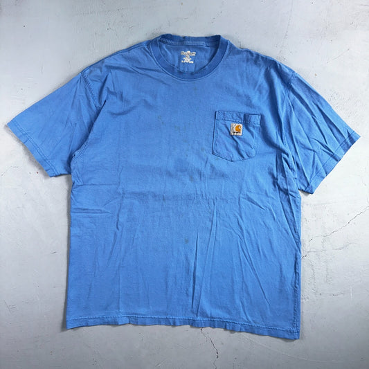 Carhartt Blue Pocket Y2K VTG T Shirt K87 Simple Basic Workwear 2009 Size XL