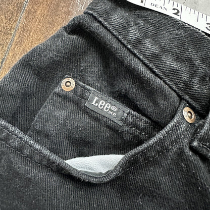 Vintage Lee Original Jeans Women's Long Black High Rise Tapered Capri 26x25 90s