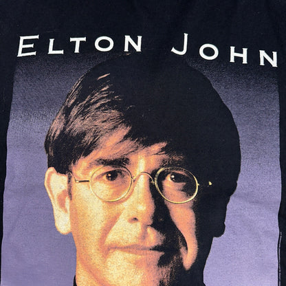 Elton John VTG Made In England 90s Black T-Shirt Made In USA Size XL Music Band