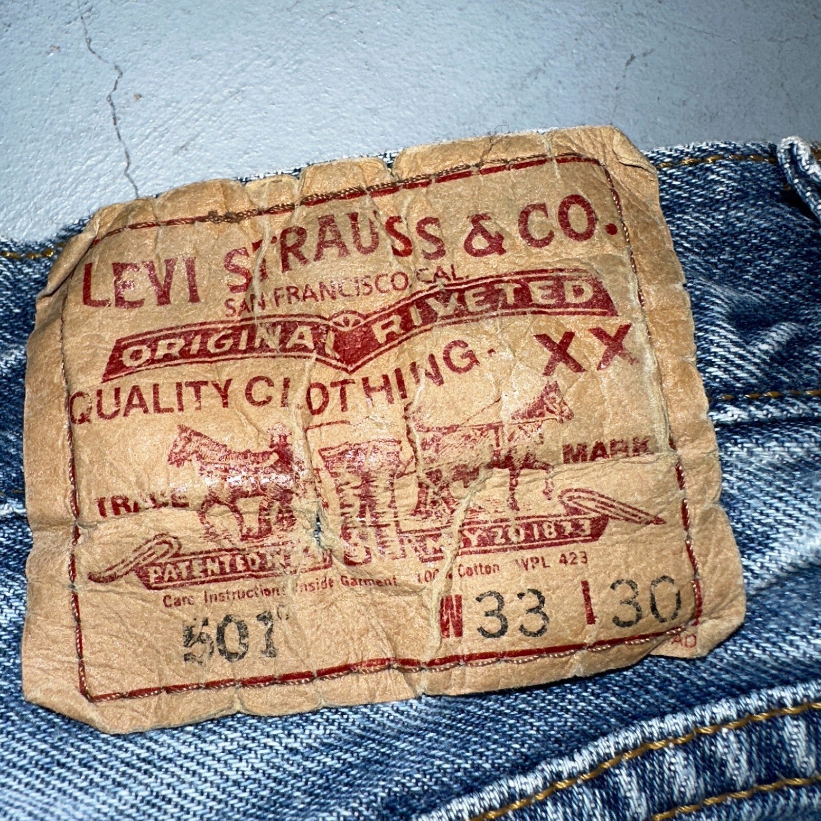 Levis 501 Vintage Y2K XX Straight Leg Jeans Blue Light Wash 33x30 Act 31x29